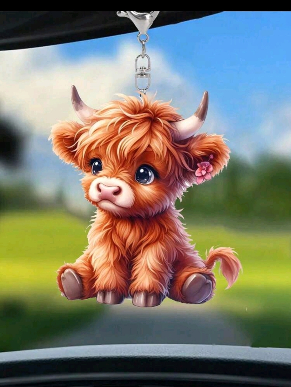 NIP: Cute 🐄Highland Cow🐄 Bagcharm/Keyring - Picture 2 of 7